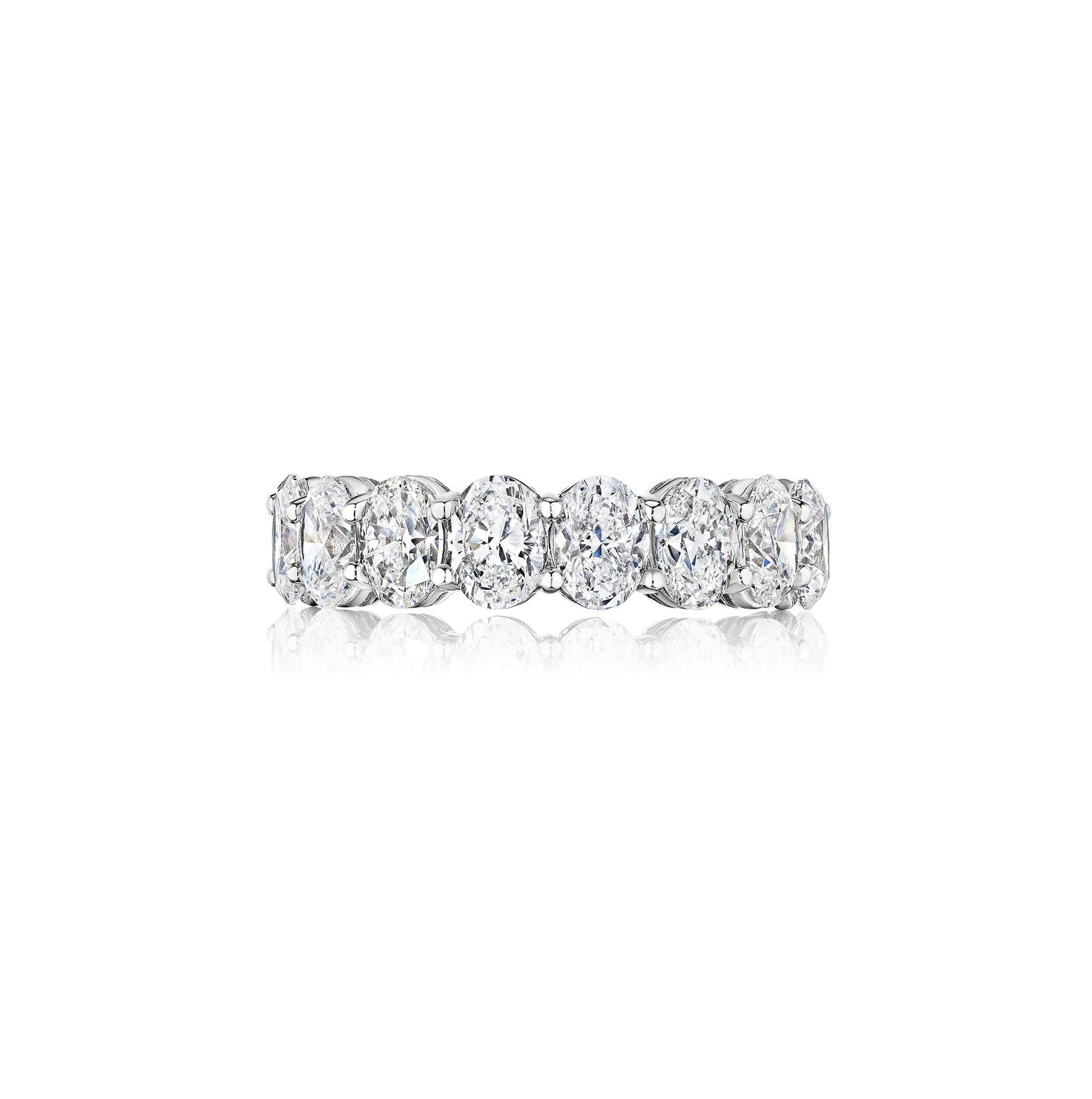 Oval Diamond Wedding Band in Platinum